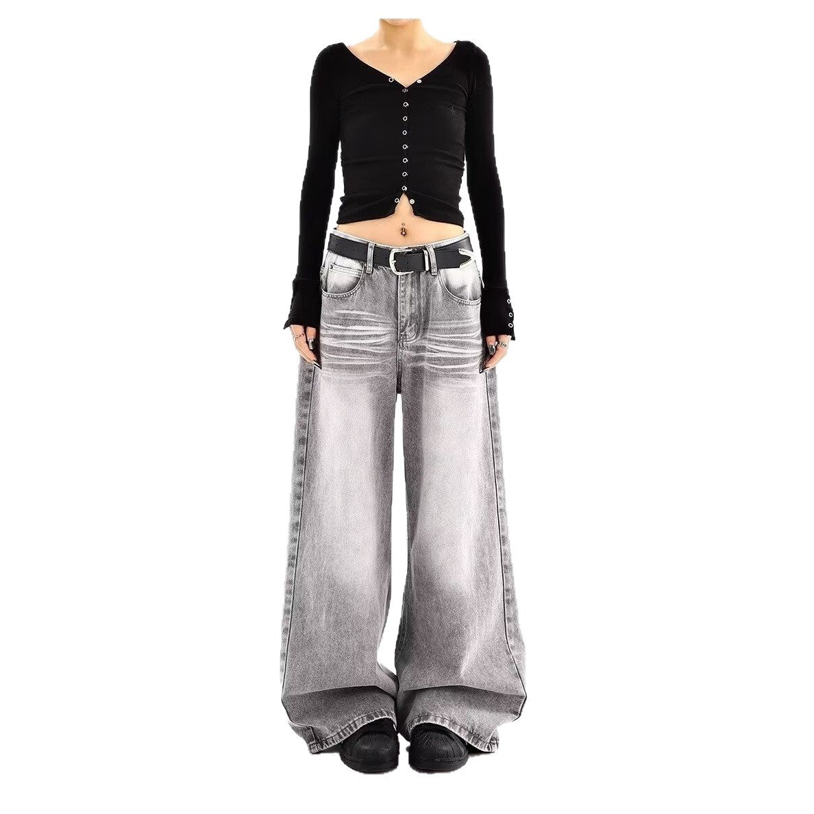 Women's Vintage High Waist Wide Leg Denim Jeans