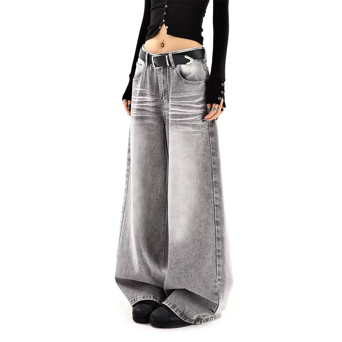 Women's Vintage High Waist Wide Leg Denim Jeans