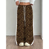 Women's Leopard Print Wide Leg Pants | Stylish Leopard Print Patchwork Wide Leg Pants