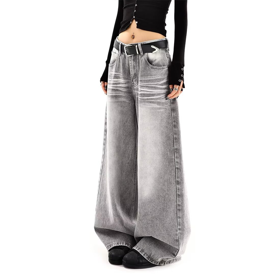 Women's Vintage High Waist Wide Leg Denim Jeans