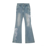Butterfly Lace Flared Jeans