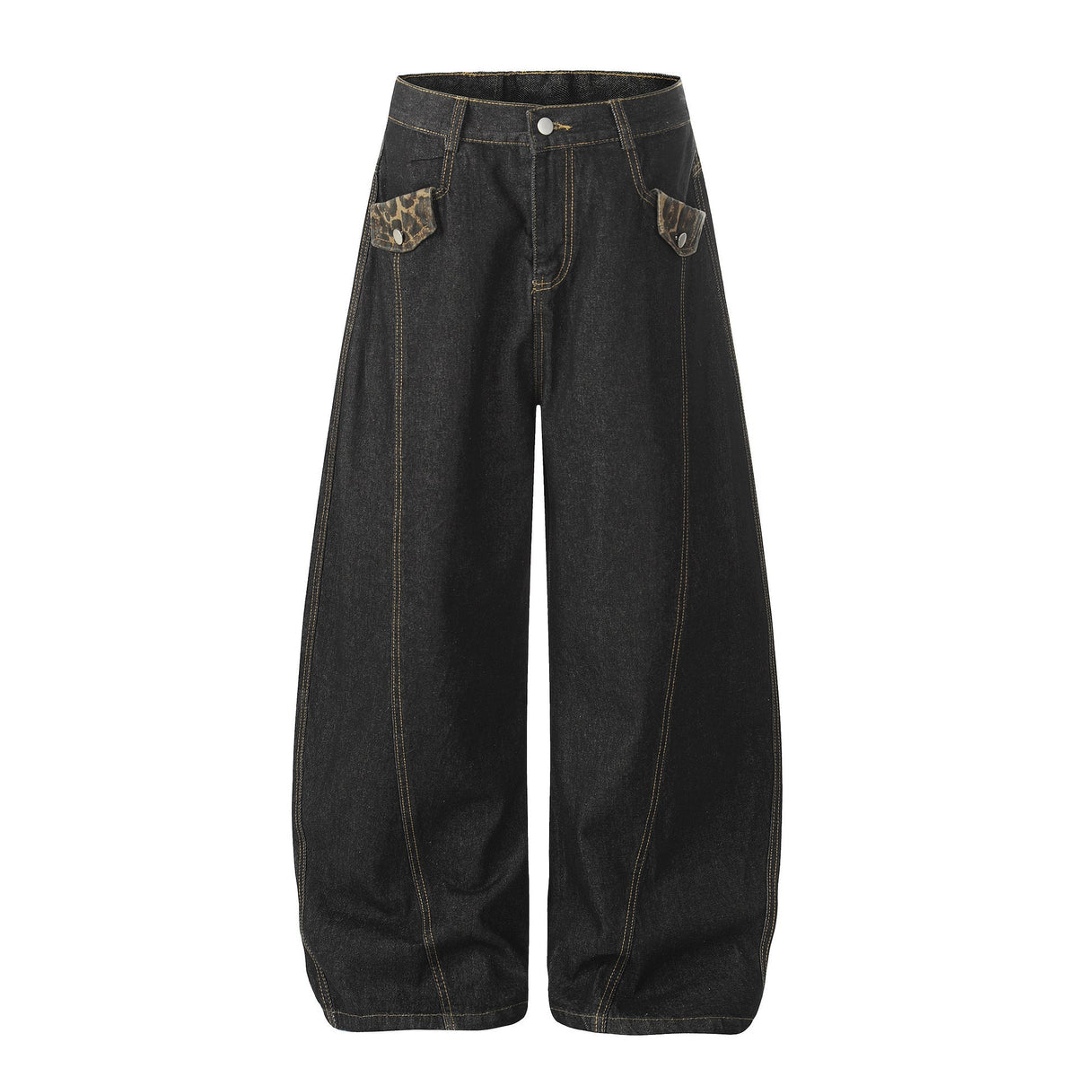 Women's Distressed Wide Leg Jeans | Loose Fit Scimitar Denim Pants