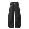 Women's Distressed Wide Leg Jeans | Loose Fit Scimitar Denim Pants