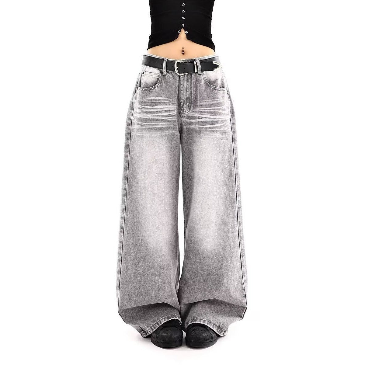 Women's Vintage High Waist Wide Leg Denim Jeans