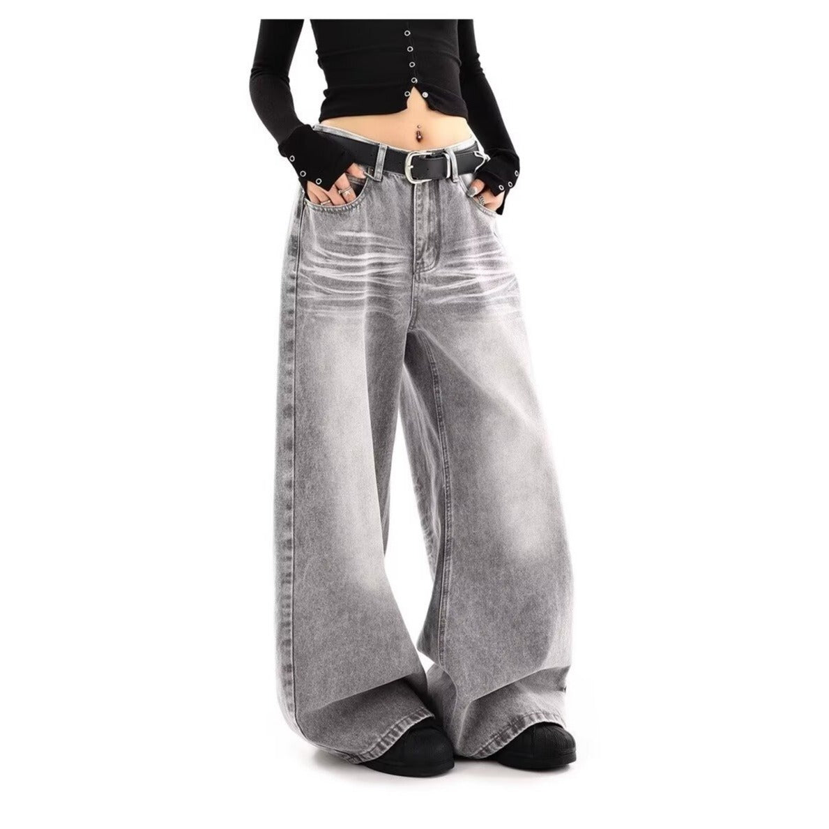 Women's Vintage High Waist Wide Leg Denim Jeans