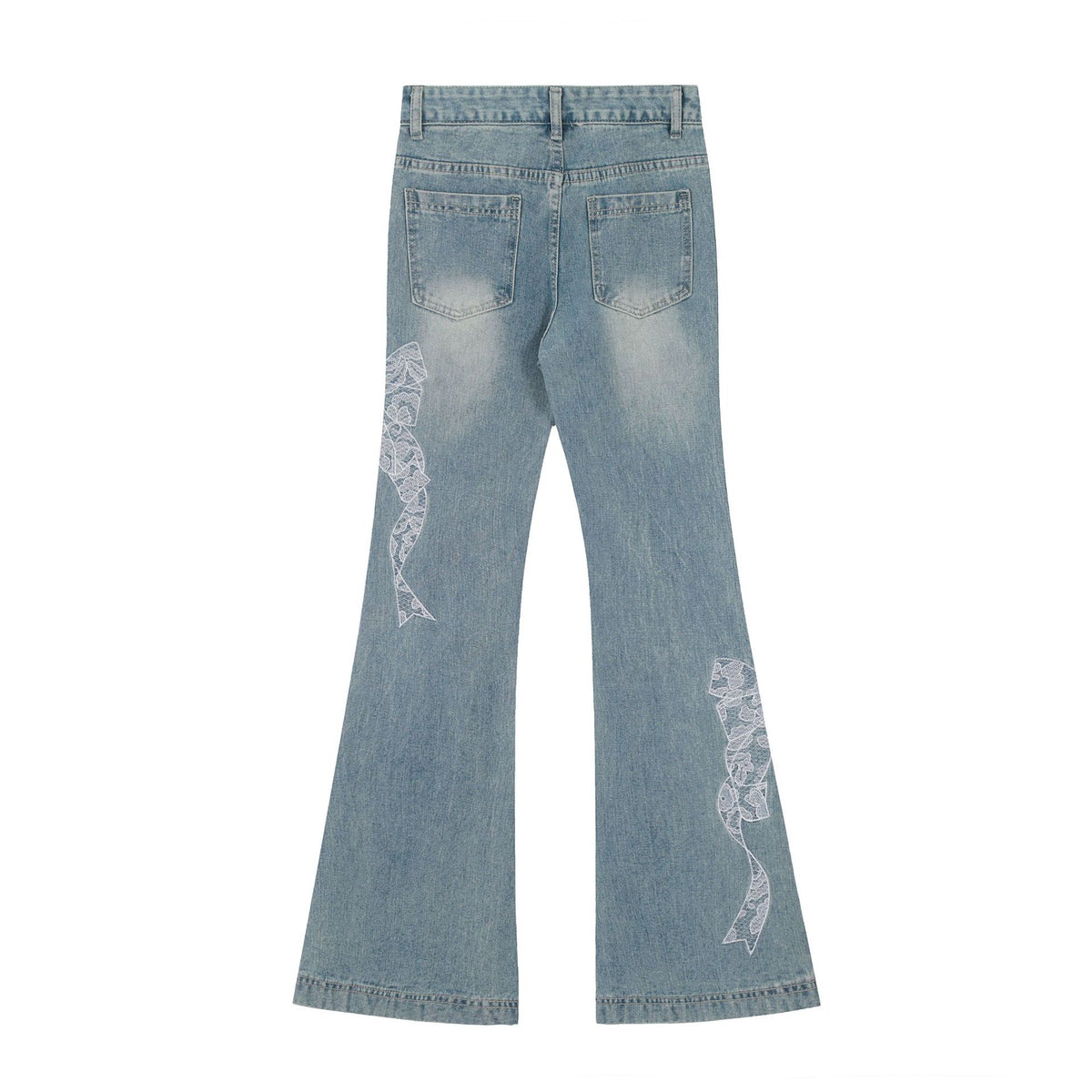 Butterfly Lace Flared Jeans
