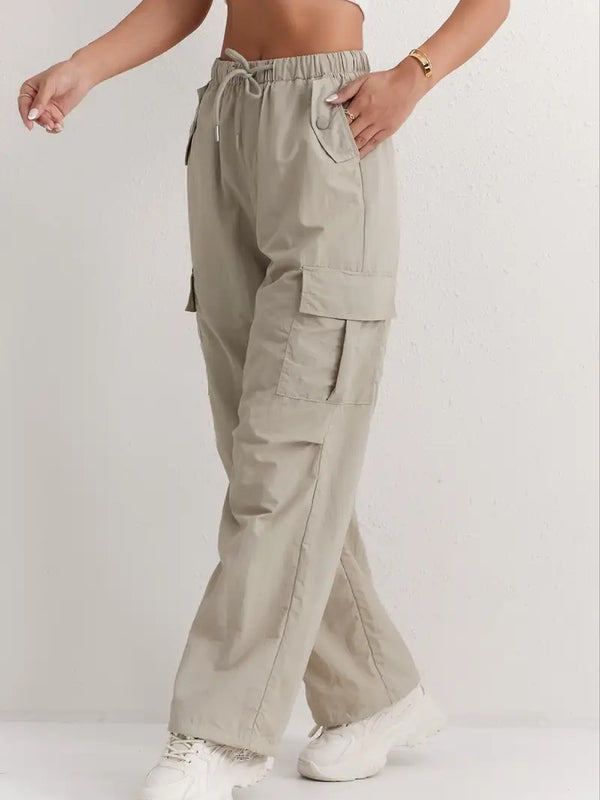 Women's High Waist Wide Leg Track Pants | Quick Dry Casual Loose Fit Trousers