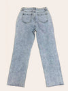 Women's Distressed Straight Leg Jeans Full Look