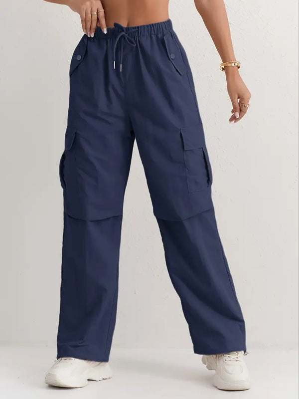 Women's High Waist Wide Leg Track Pants | Quick Dry Casual Loose Fit Trousers
