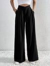 Women's High Waisted Pleated Wide Leg Pants | Summer Casual Loose Trousers