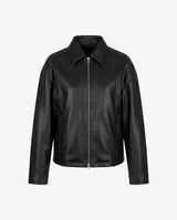 Black leather jacket on a white background - sfosh
