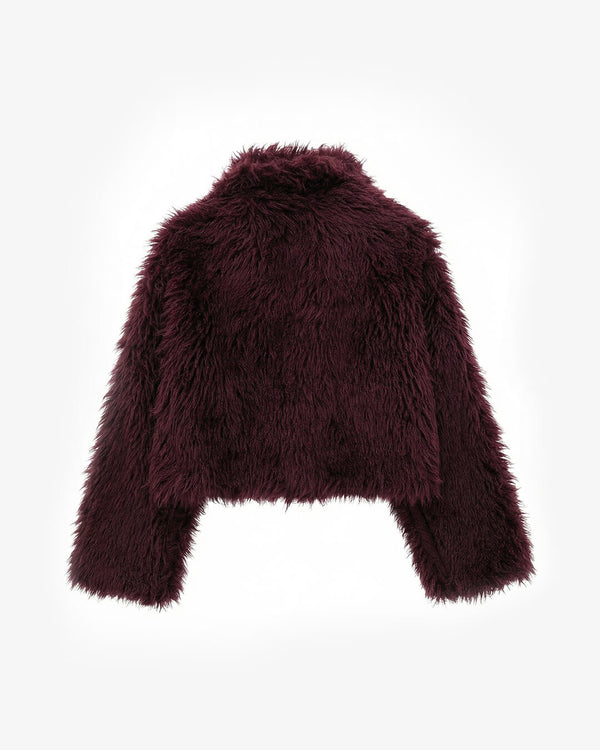 Purple fluffy jacket on a white background - sfosh