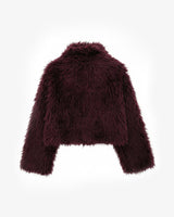 Purple fluffy jacket on a white background - sfosh