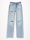 Women's Distressed Straight Leg Jeans Detail