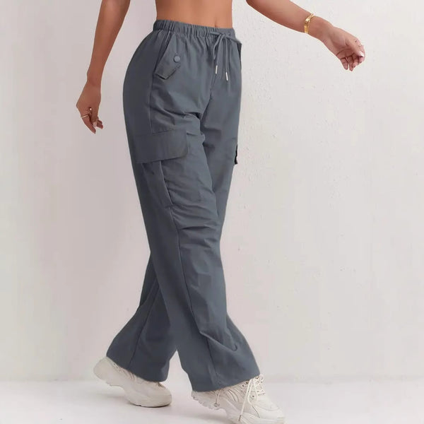 Women's High Waist Wide Leg Track Pants | Quick Dry Casual Loose Fit Trousers