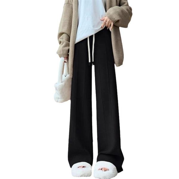 Women's High Waist Knitted Wide Leg Pants | Soft Loose Fit Casual Trousers