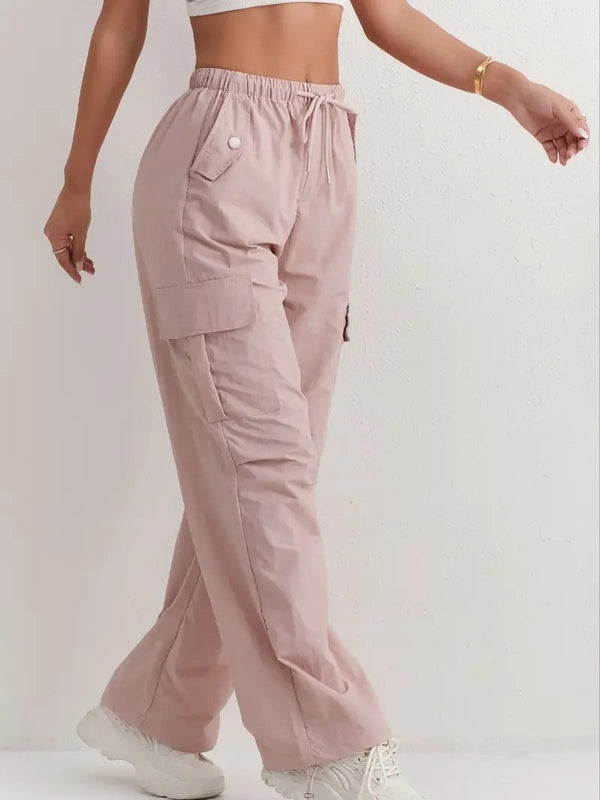 Women's High Waist Wide Leg Track Pants | Quick Dry Casual Loose Fit Trousers