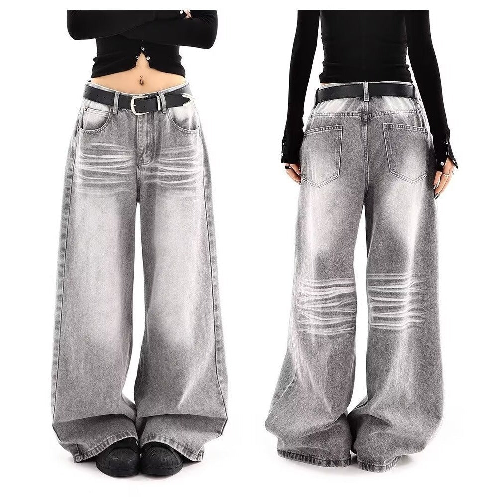 Women's Vintage High Waist Wide Leg Denim Jeans