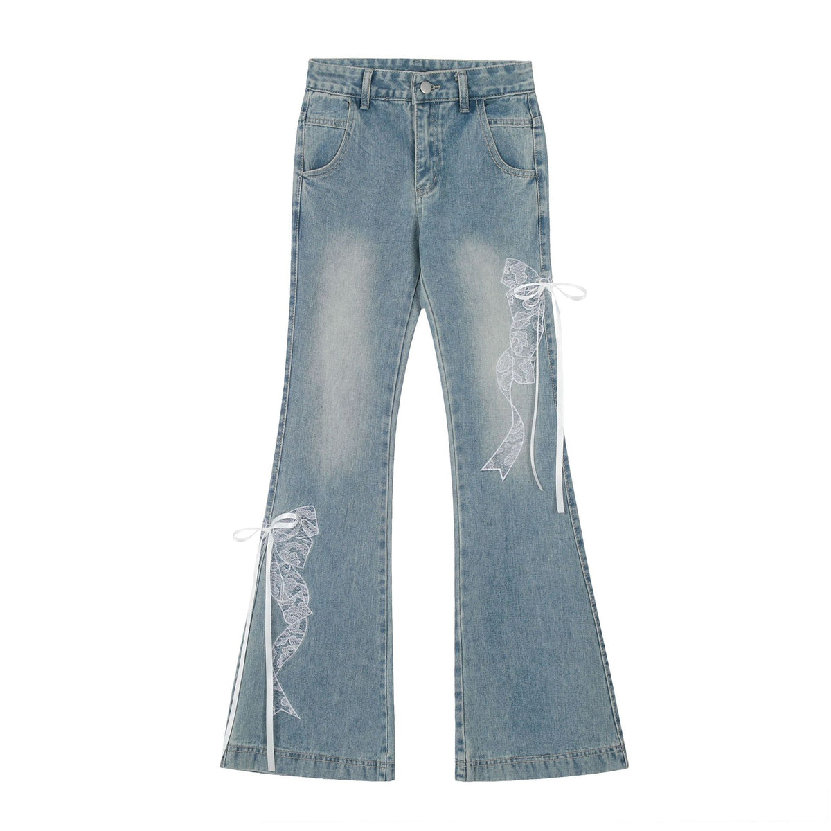 Butterfly Lace Flared Jeans