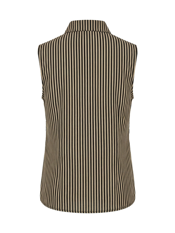 Chic Striped Knit Vest – Women's V-Neck Summer Top
