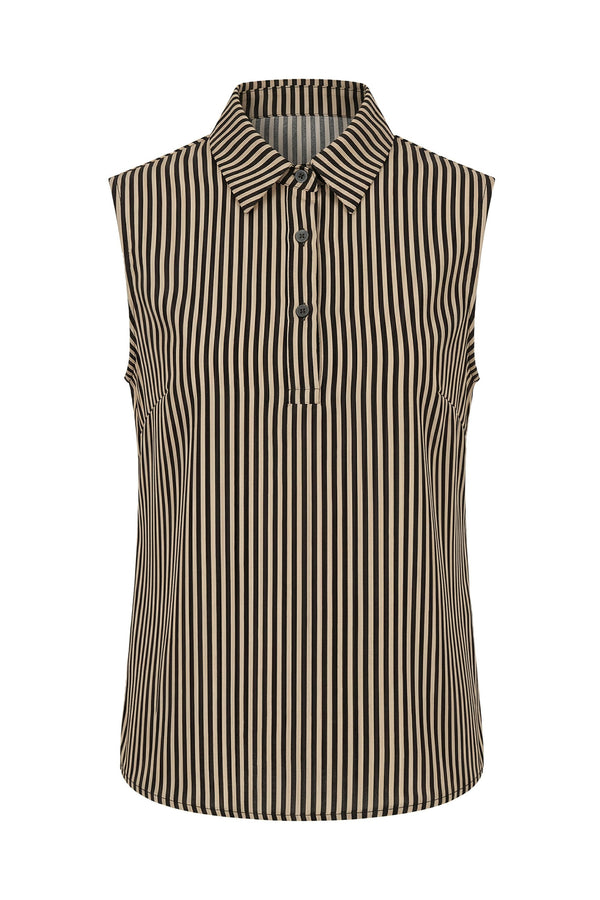 Chic Striped Knit Vest – Women's V-Neck Summer Top