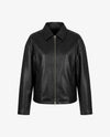 Black leather jacket on a white background - sfosh