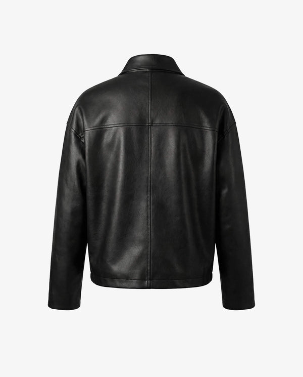 Black leather jacket on a white backgroundBlack leather jacket on a white background - sfosh