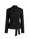 Women's Tie-Waist Blazer – Elegant Autumn/Winter Office Jacket