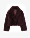 Purple fluffy jacket on a white background - sfosh