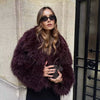 Women's Short Faux Fur Coat | European Style Winter Crop Jacket